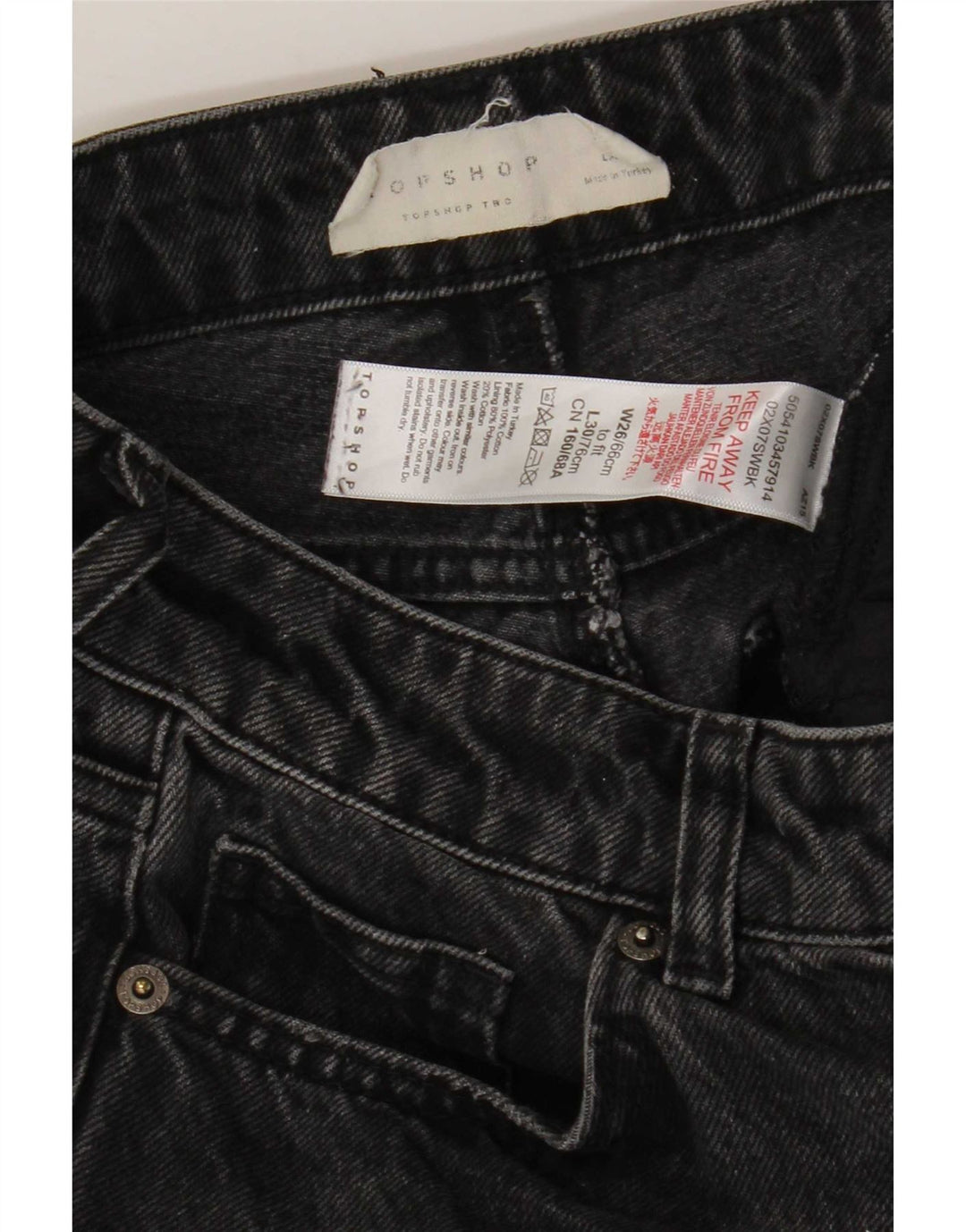 Blugi evazați pentru femei Topshop W26 L30 bumbac gri