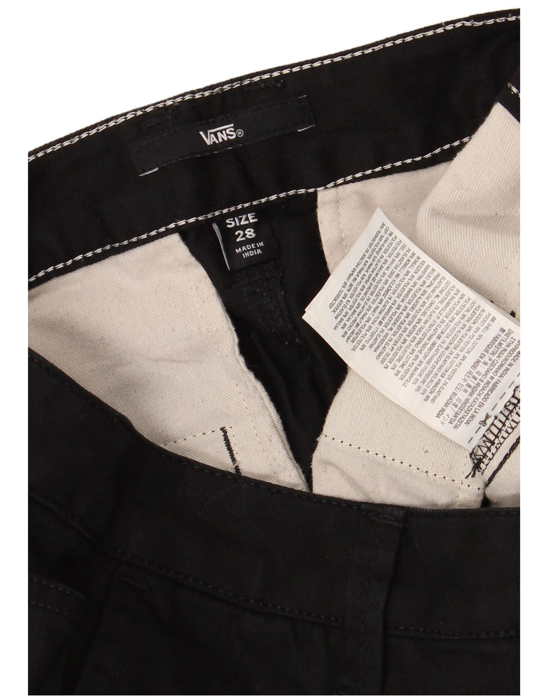 Pantaloni chino conici pentru femei VANS L28 L27 bumbac negru