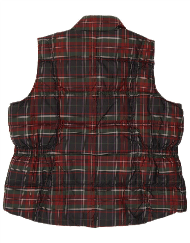 EDDIE BAUER Gilet căptușit pentru femei UK 20 2XL Red Check Poliester