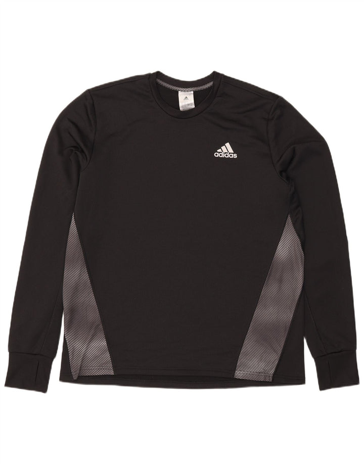 Adidas Aeroready Top pentru bărbați cu mânecă lungă, mare, negru, poliester color bloc