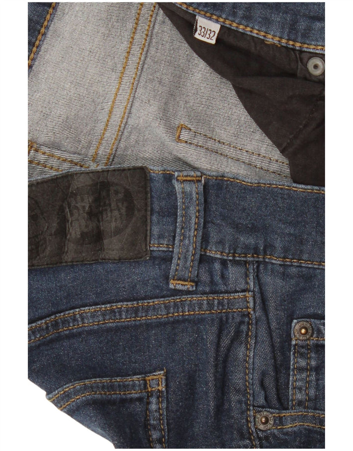 Blugi subțiri pentru bărbați Luni Ieftini W33 L32 Albastru