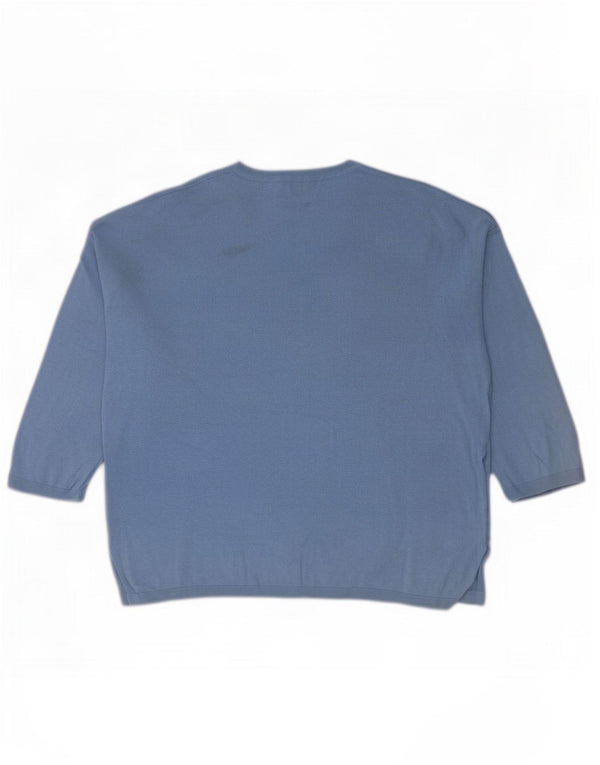 Massimo Dutti Pulover supradimensionat pentru femei cu mâneci 3/4, UK 6 XS, albastru