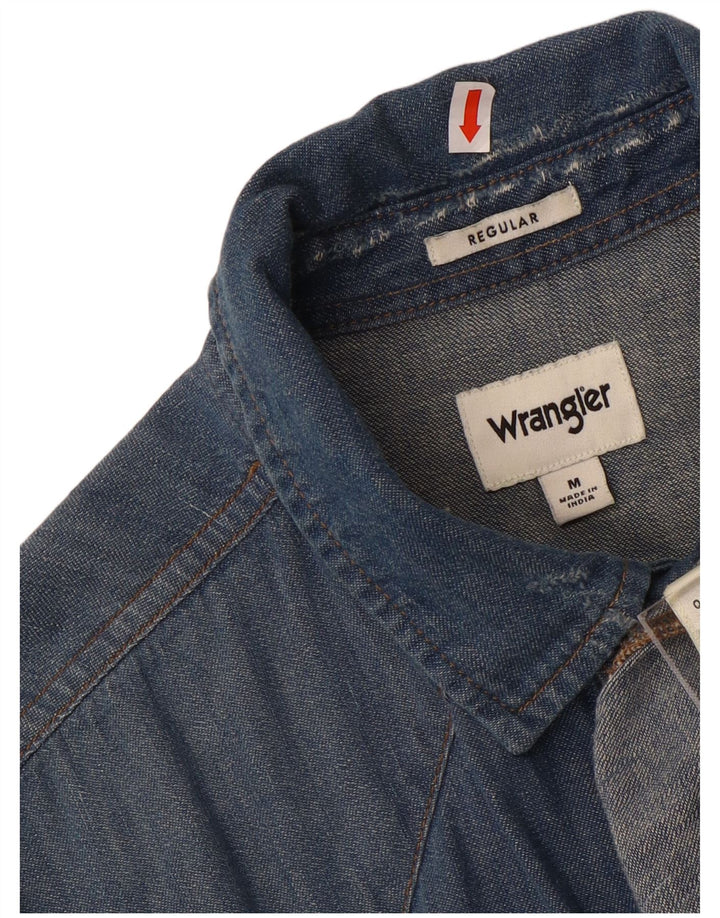 Cămașă din blugi pentru bărbați Wrangler, bumbac albastru mediu