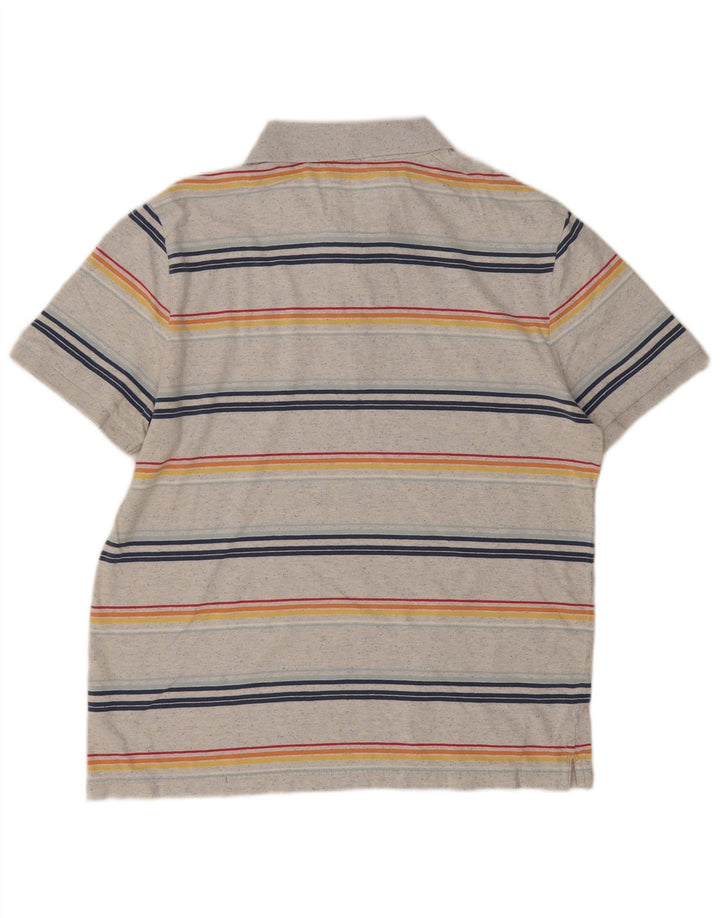 Tricou polo pentru bărbați Fat Face, mare, gri, bumbac cu dungi