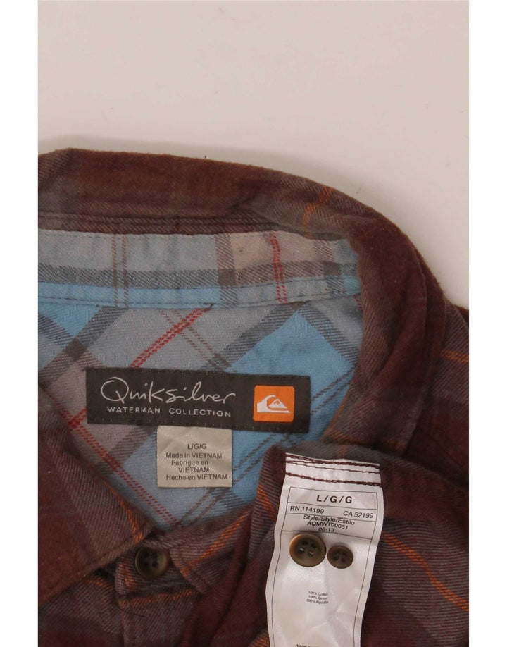 Cămașă de flanel pentru bărbați Quiksilver, bumbac cu carouri maro mari