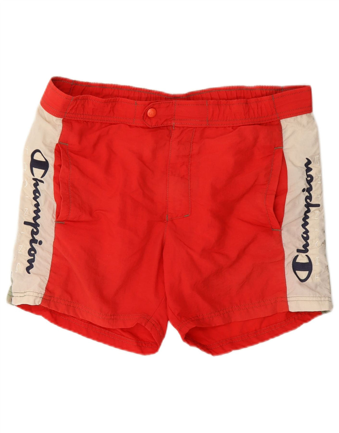 Pantaloni scurți de înot grafic pentru bărbați Champion, mari, roșii, din poliamidă color bloc