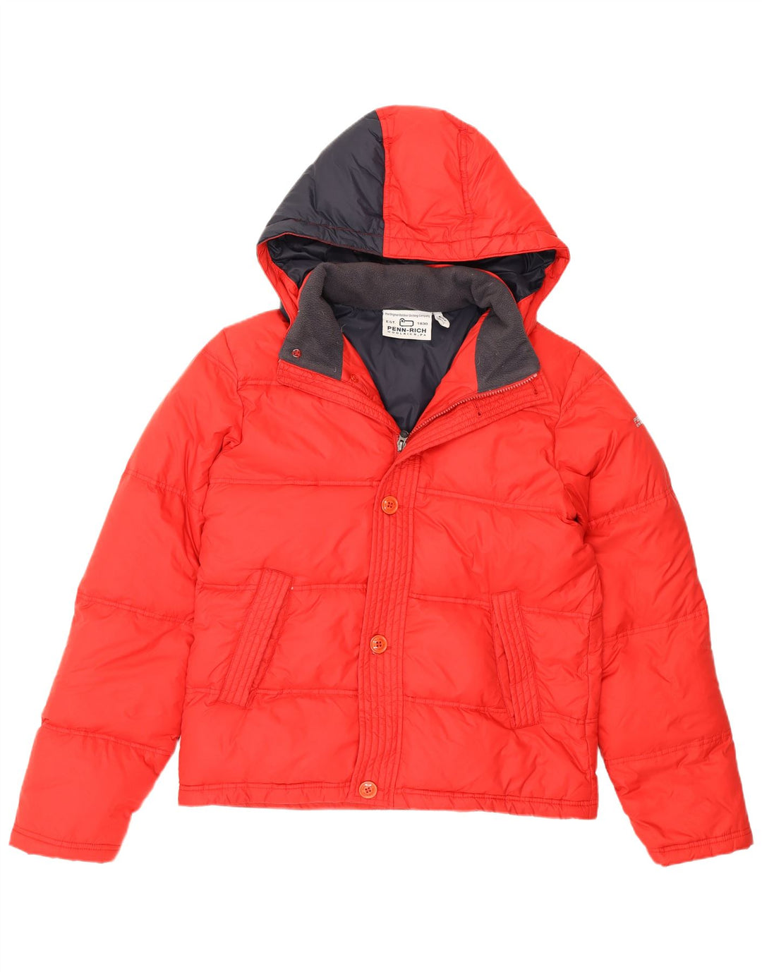 Jachetă căptușită cu glugă pentru bărbați Woolrich Penn-Rich UK 38, nailon roșu mediu