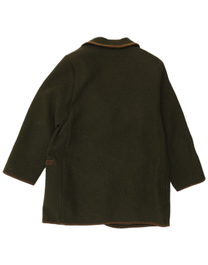 Jachetă vintage pentru femei cu 4 nasturi, UK 12, verde mediu