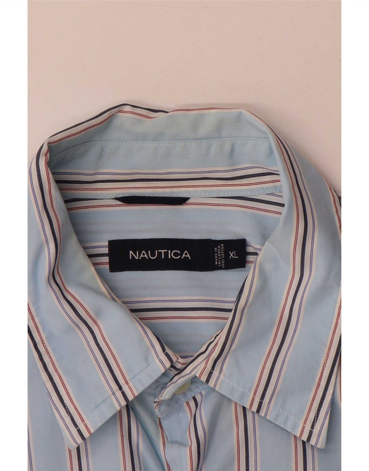 Cămașă pentru bărbați Nautica XL, bumbac cu dungi albastre