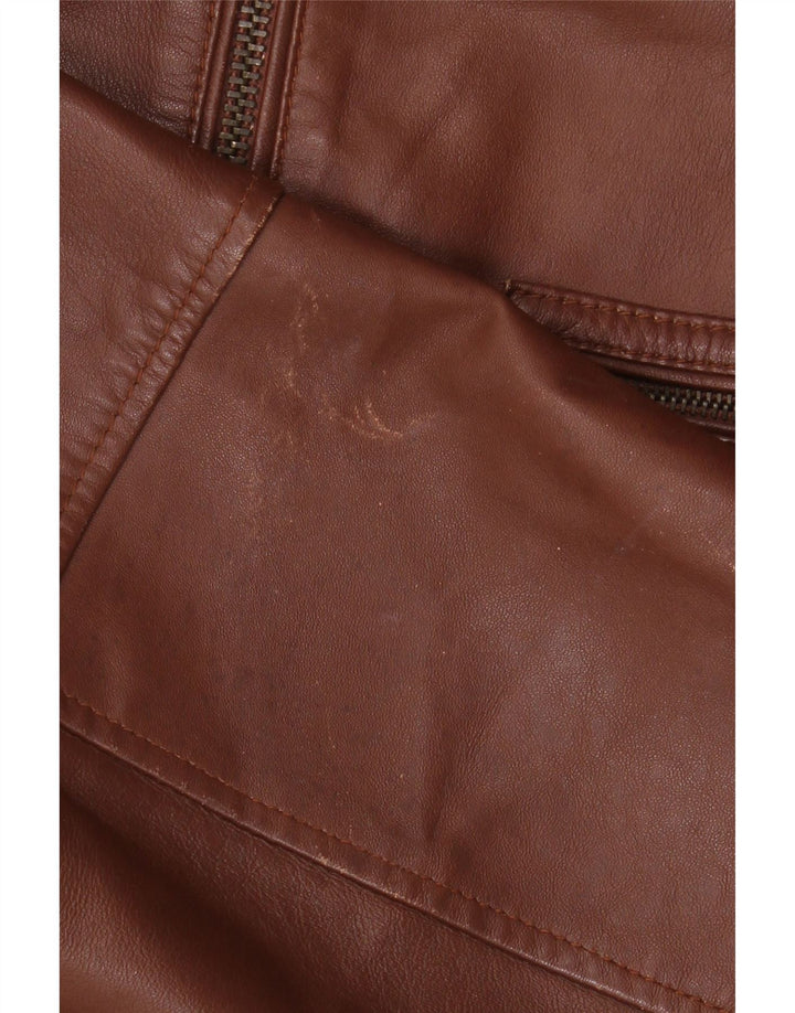 Jachetă Bomber din piele pentru bărbați AUTHENTIC UK 42 XL din piele maro