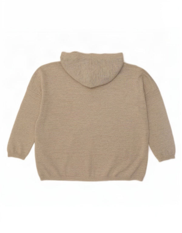Pulover cu glugă Massimo Dutti pentru femei, cu mâneci 3/4, UK 18 XL, bej