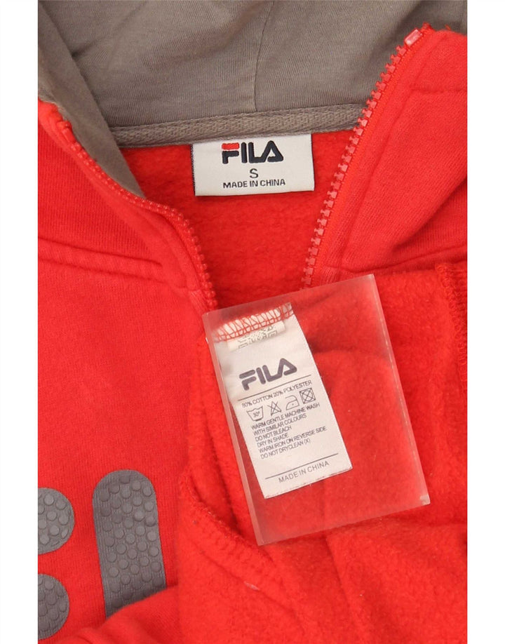 Pulover pentru bărbați Fila Graphic Zip Hoodie, Bumbac Roșu Mic