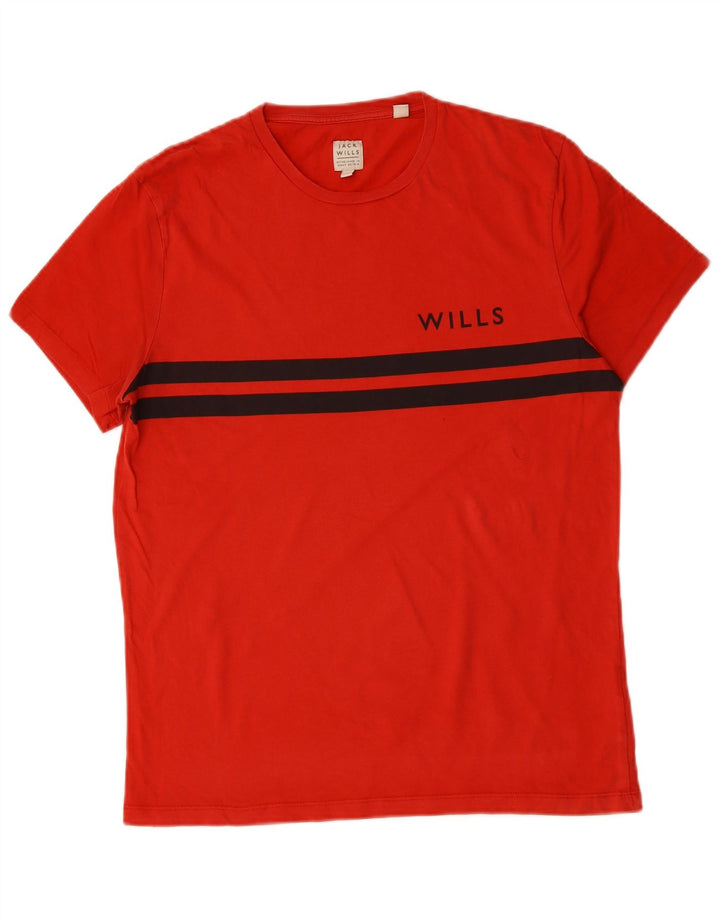 JACK WILLS Tricou pentru bărbați Top din bumbac cu dungi roșii mici