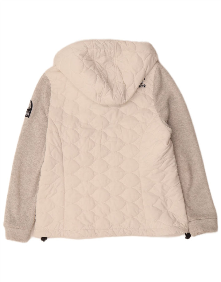 Jachetă de vânt cu glugă Superdry pentru femei UK 16, mare, alb, color block