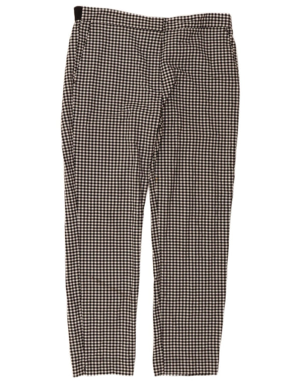 Pantaloni chino subțiri pentru femei Zara XL W32 L27 Poliester vichy negru