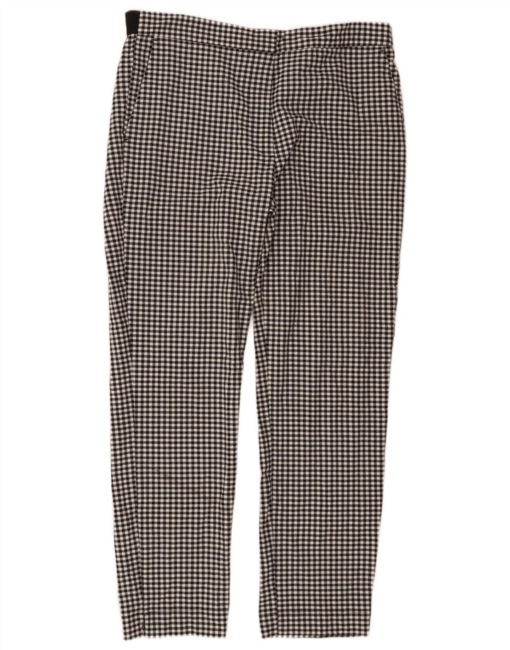 Pantaloni chino subțiri pentru femei Zara XL W32 L27 Poliester vichy negru