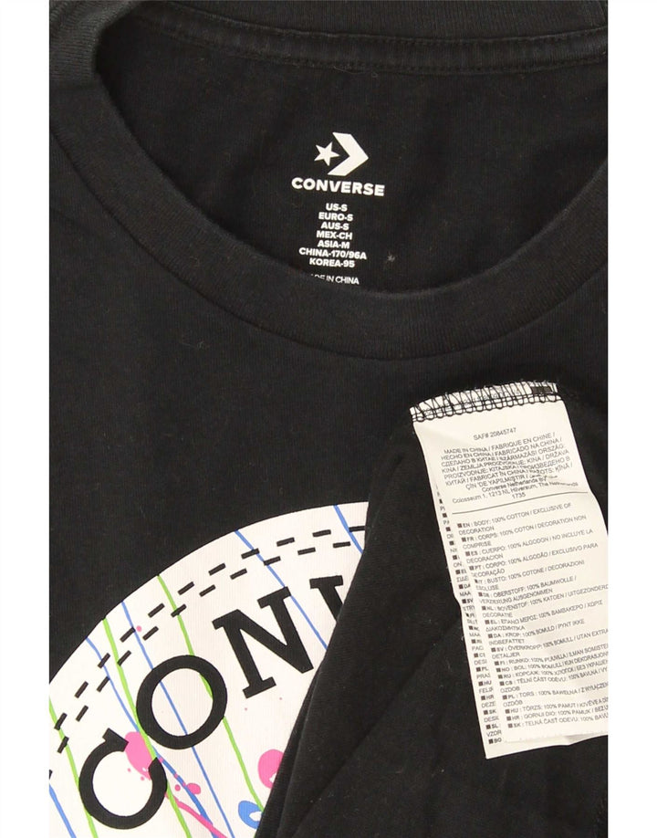 Tricou grafic Converse Chuck Taylor pentru bărbați Top mic, negru, bumbac