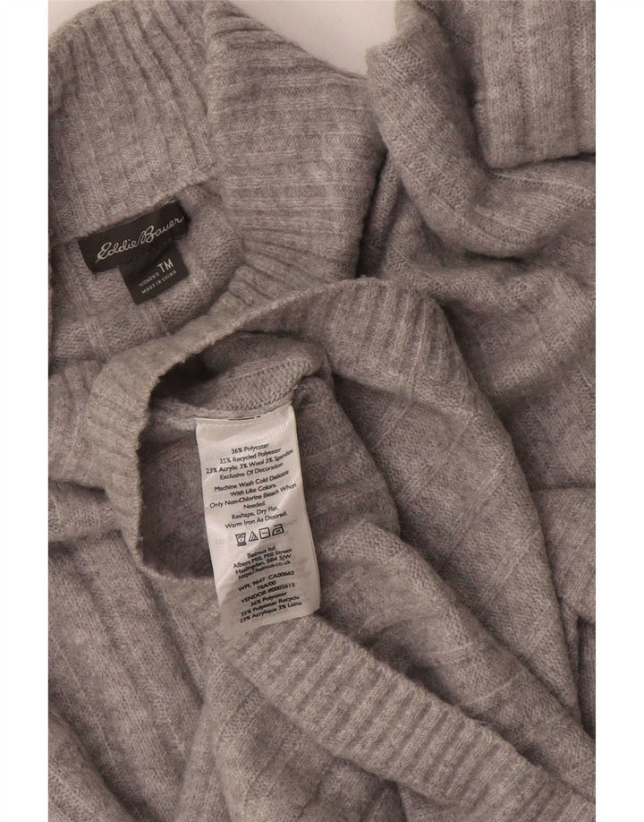 Pulover înalt pentru femei cu gât țestoasă Eddie Bauer UK 14 gri mediu
