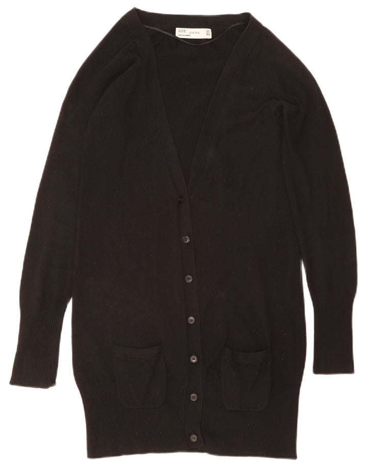 Pulover cardigan cu paragate ZARA UK 10 Mic Negru