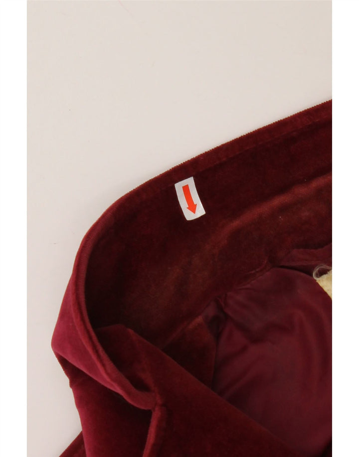 COUNTRY CASUALS Jachetă pentru femei din catifea cu 2 nasturi, UK 14, mare, burgundă