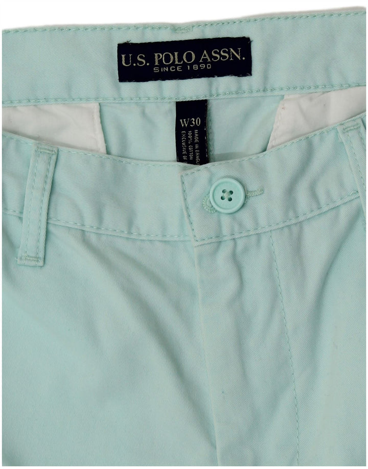 U.S. POLO ASSN. Pantaloni scurți chino pentru bărbați W30, bumbac albastru mediu