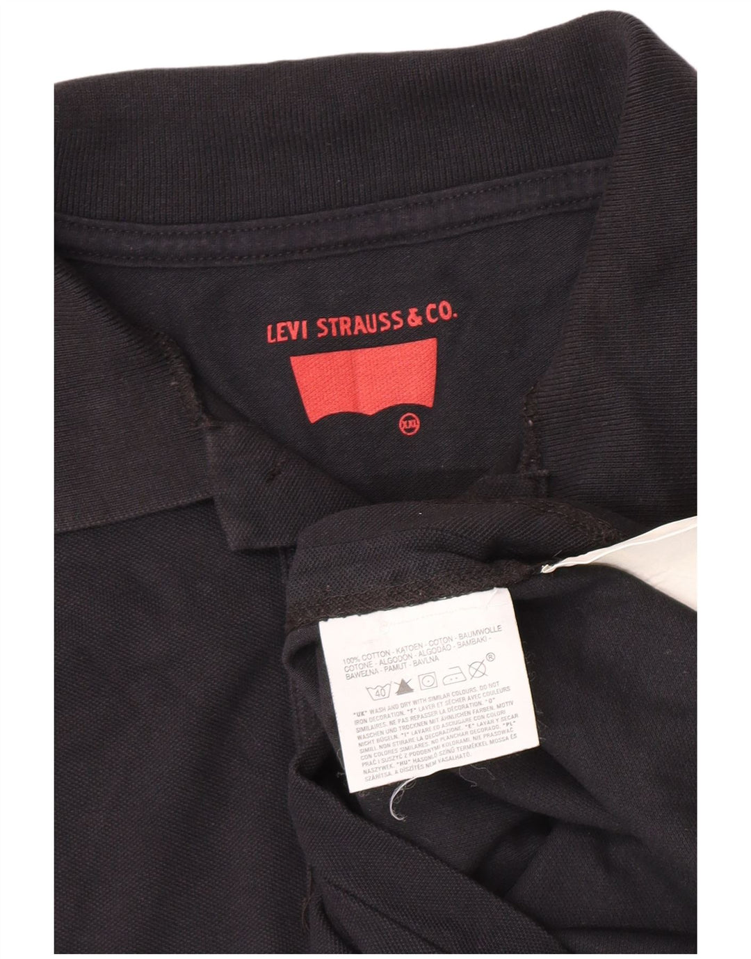 Tricou polo Levi's pentru bărbați 2XL, bumbac negru