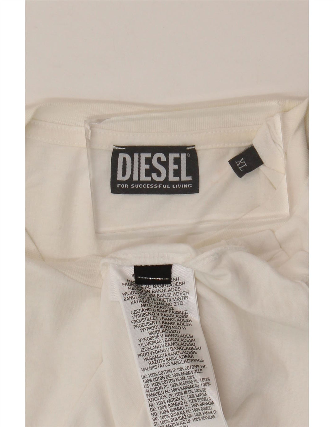 Tricou grafic pentru bărbați Diesel Top XL Bumbac alb