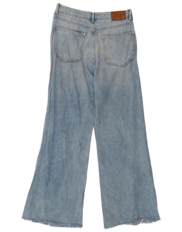 Blugi vintage pentru femei Zara cu picioare largi EU 36 XS W26 L28 Albastru Bumbac