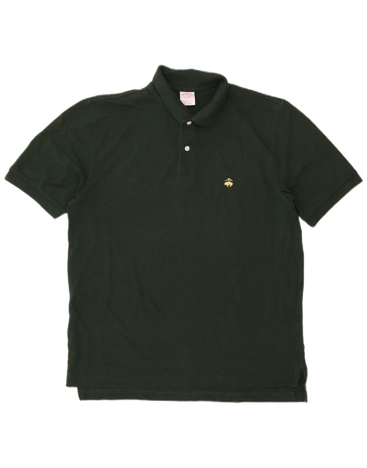 Tricou polo Brooks Brothers pentru bărbați, bumbac verde mediu