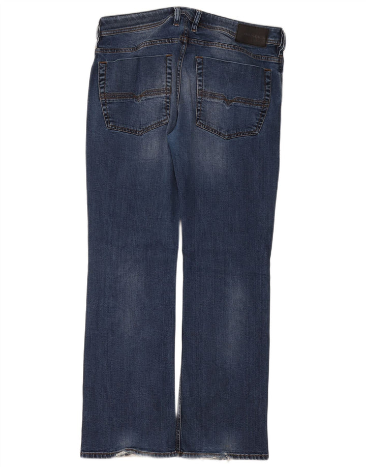 DIESEL Blugi pentru bărbați Zatiny Acid Wash Regular Bootcut W34 L30 bleumarin