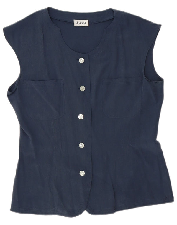 Bluză cămașă fără mâneci pentru femei Altavilla UK 10 Mic Mătase bleumarin