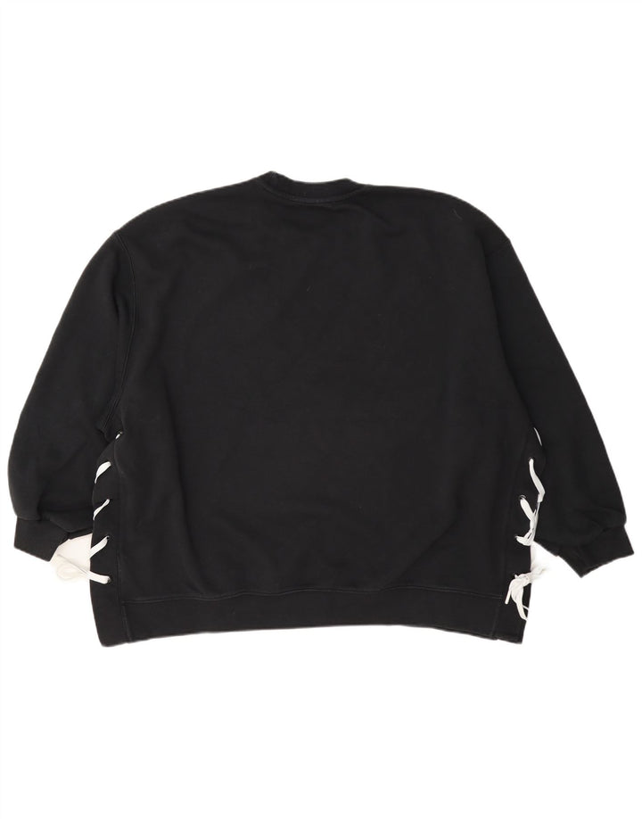 Pulover adidas supradimensionat pentru femei UK 14, bumbac negru mare