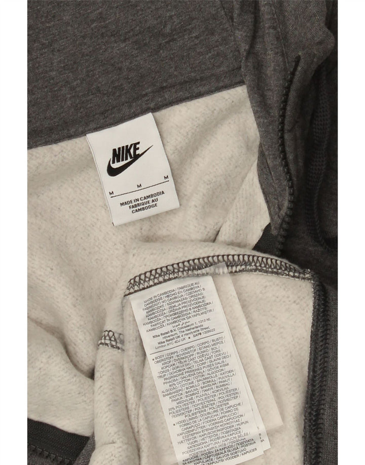 Pulover NIKE pentru bărbați, cu fermoar, bumbac cu pete, gri mediu