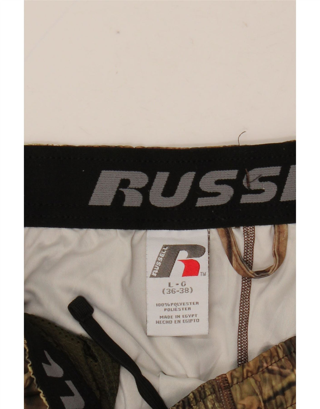 Pantaloni scurți sport pentru bărbați Russell Athletic Mossy Oak, maro, poliester