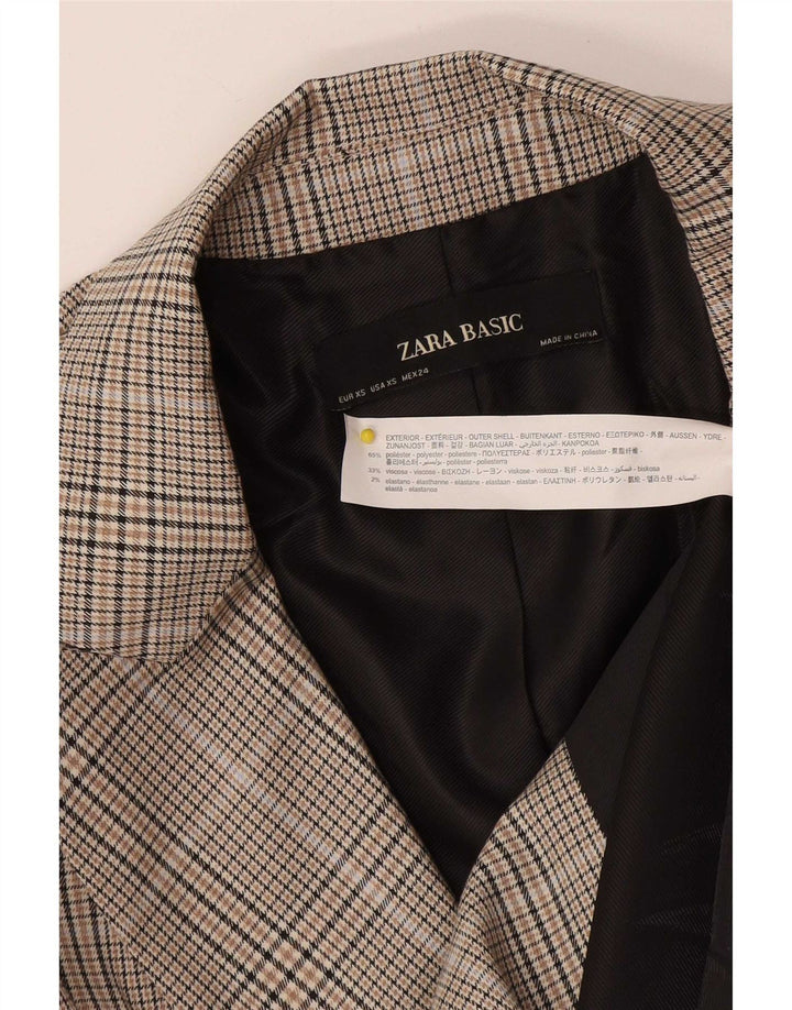 Jachetă blazer supradimensionată pentru femei Zara UK 6 XS, gri Check