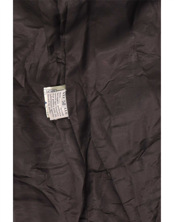 Jachetă din piele vintage pentru femei cu mâneci 3/4 IT 50 XL neagră