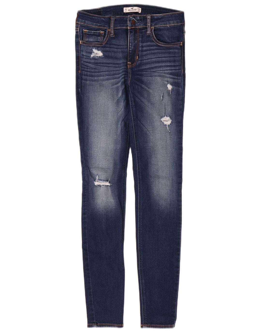Blugi skinny învechiți pentru femei HOLLISTER US 3 XS W26 L31 Bumbac albastru