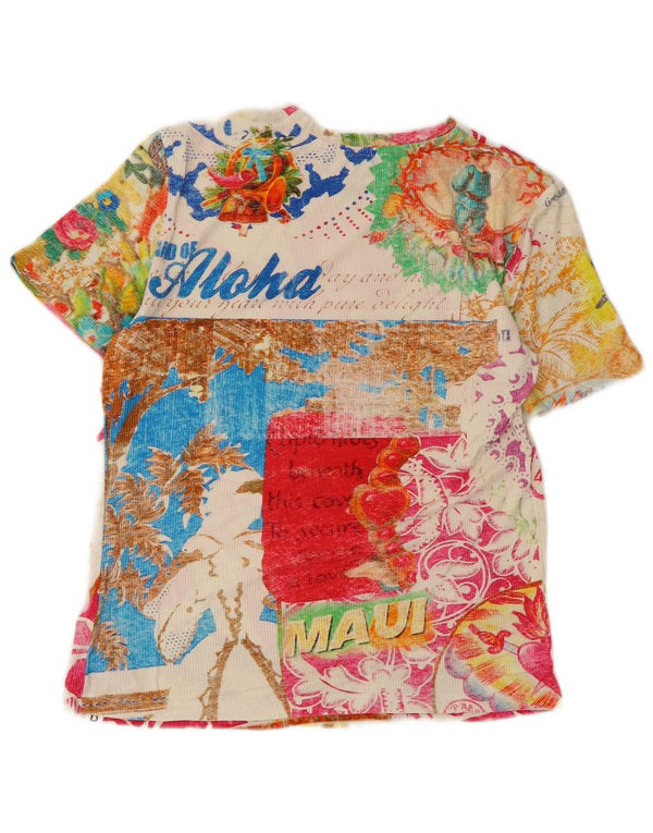 Tricou grafic cu mânecă scurtă Desigual pentru femei UK 12 Medium Multicolor