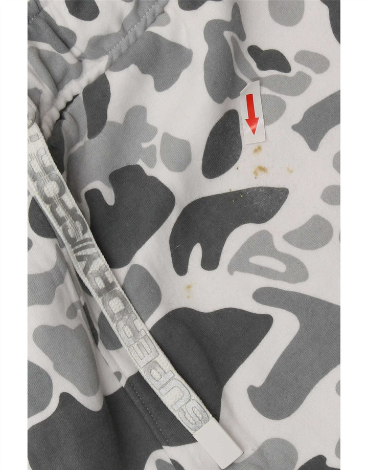 Pantaloni scurți sport grafic Superdry pentru bărbați, bumbac camuflaj, gri mediu