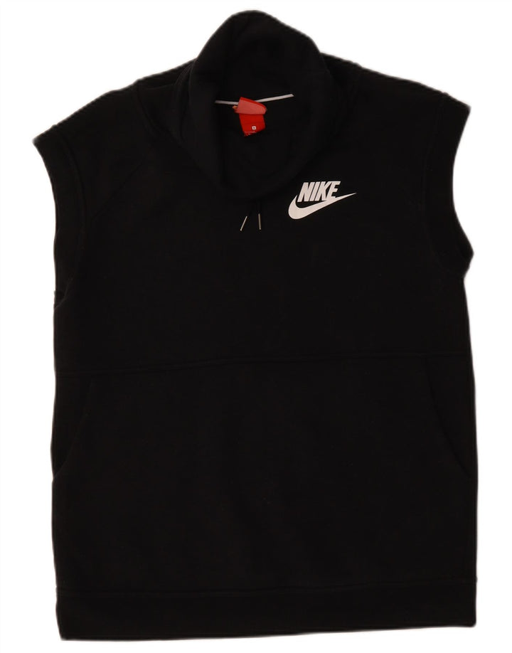 Pulover supradimensionat fără mâneci Nike pentru femei UK 10 Bumbac negru mic