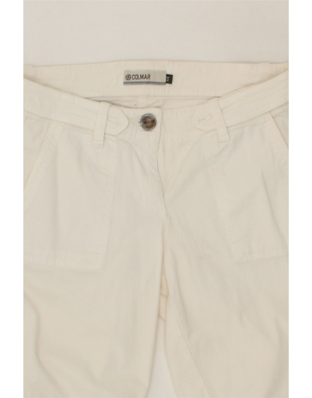 COLMAR Womens Capri Trousers IT 44 Medium W28 L22  White Cotton Vintage Colmar and Second-Hand Colmar from Messina Hembry 