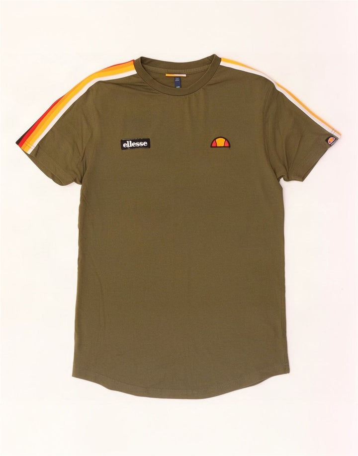 Tricou pentru bărbați Ellesse Top mic Kaki Bumbac color bloc