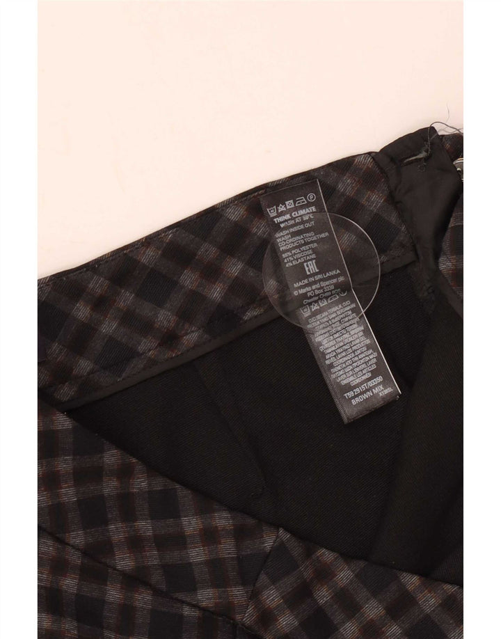 Pantaloni casual pentru femei Marks & Spencer UK 12 Medium W30 L29 Brown Check