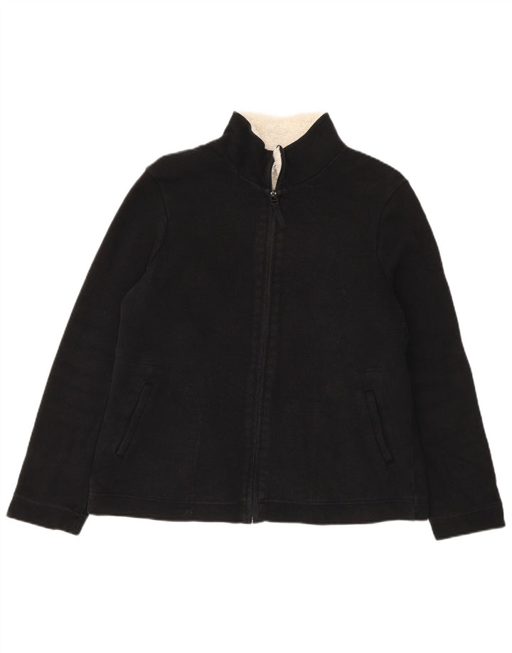 Marks & Spencer pentru femei Sherpa Trening Top Jacket UK 14 Large Black