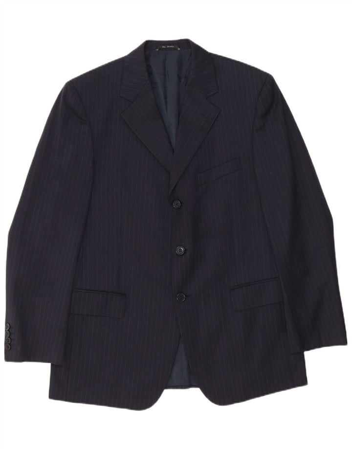 Jachetă pentru bărbați Biagiotti Uomo, cu 3 nasturi, IT 52 XL Bleumarin, cu dungi