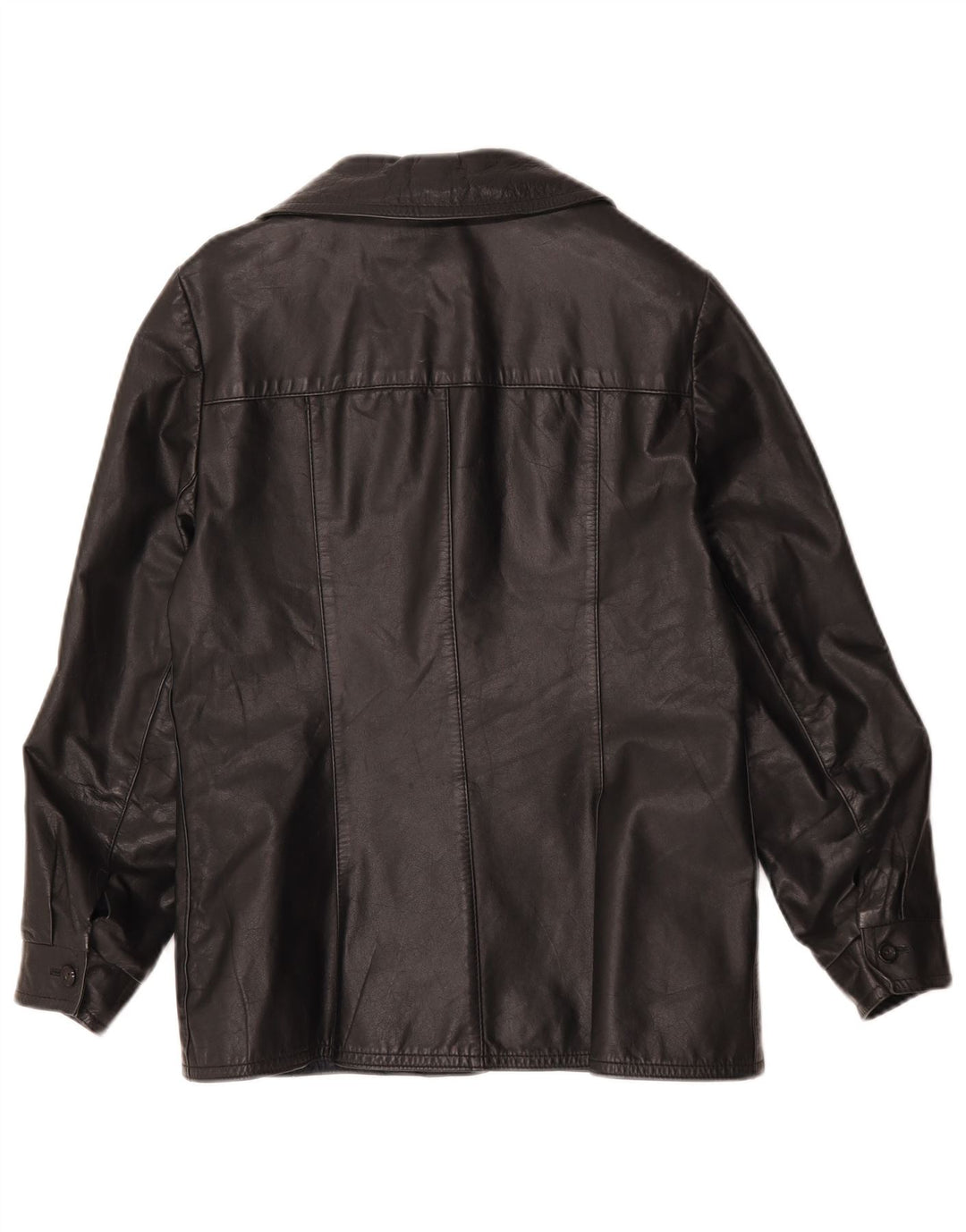 Geaca de piele vintage pentru femei IT 44 Medium Black Leather