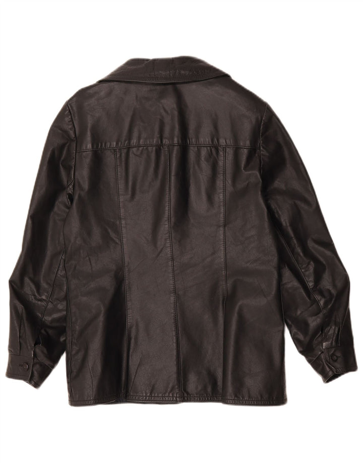 Geaca de piele vintage pentru femei IT 44 Medium Black Leather