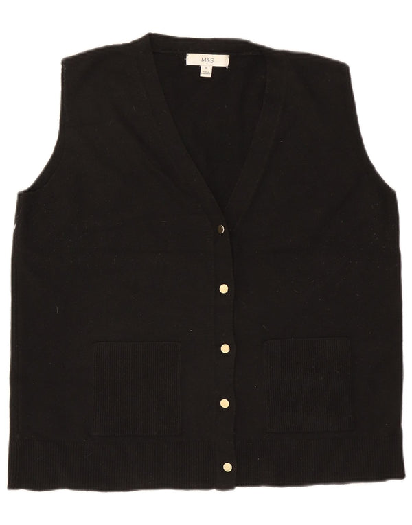 Pulover cardigan fără mâneci pentru femei Marks & Spencer UK 12 Medium Negru
