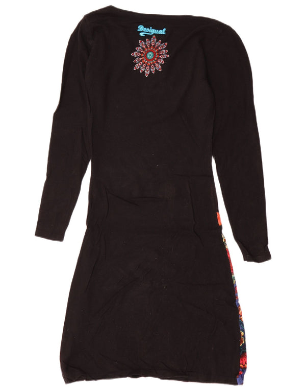 Rochie cu mânecă lungă Desigual pentru femei UK 12 Medium Black Floral