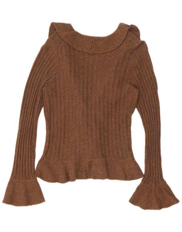 Pulover cardigan pentru femei Marks & Spencer UK 12, bumbac maro mediu
